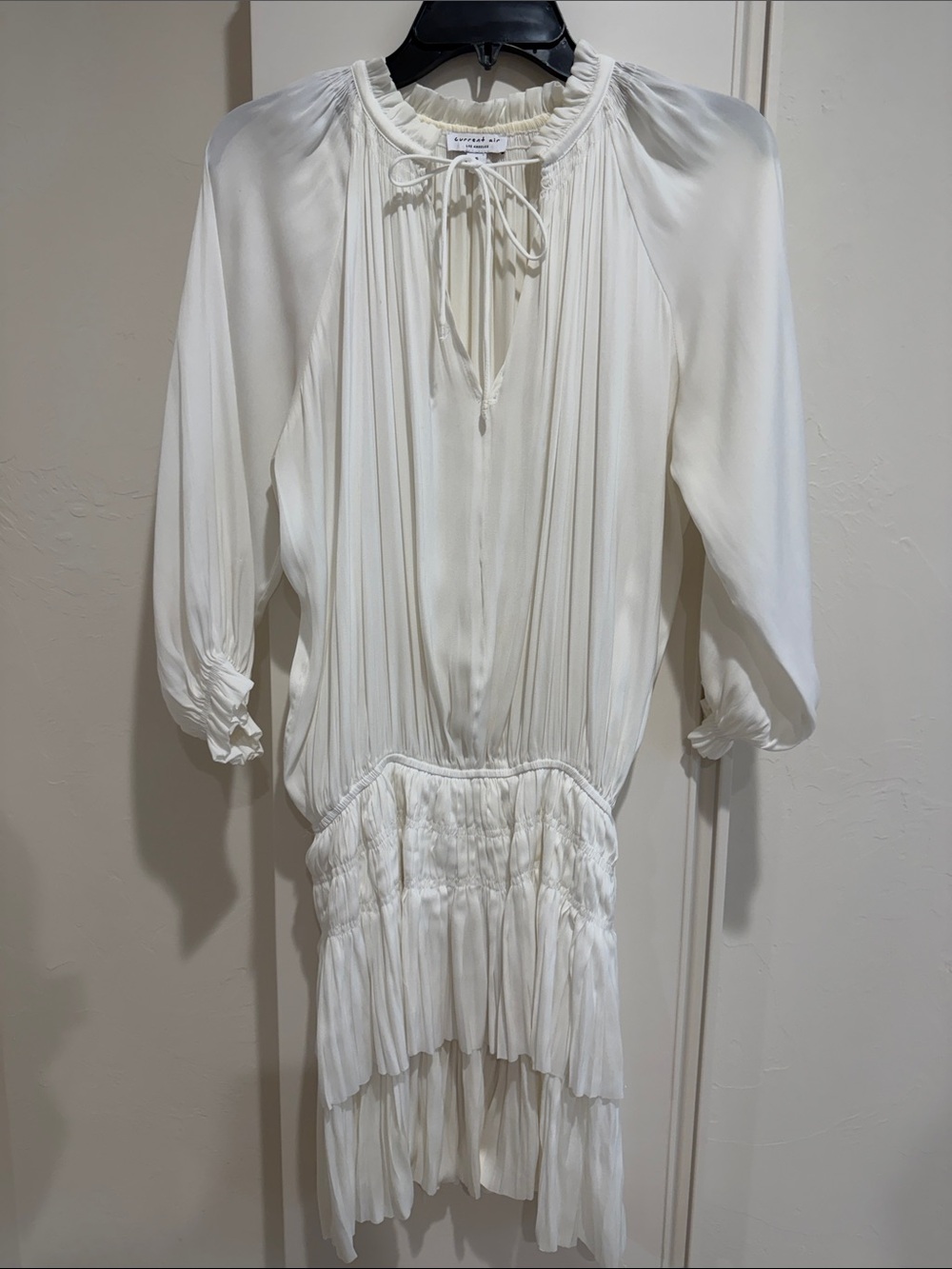 Current Air Cream Pleated Mini Dress